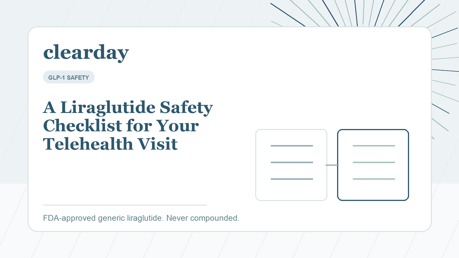 Patient checklist for a liraglutide telehealth visit