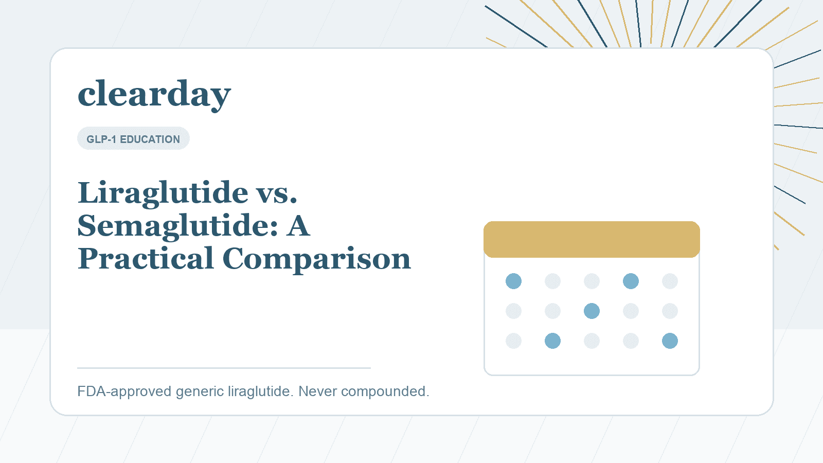 Side-by-side comparison chart for liraglutide and semaglutide