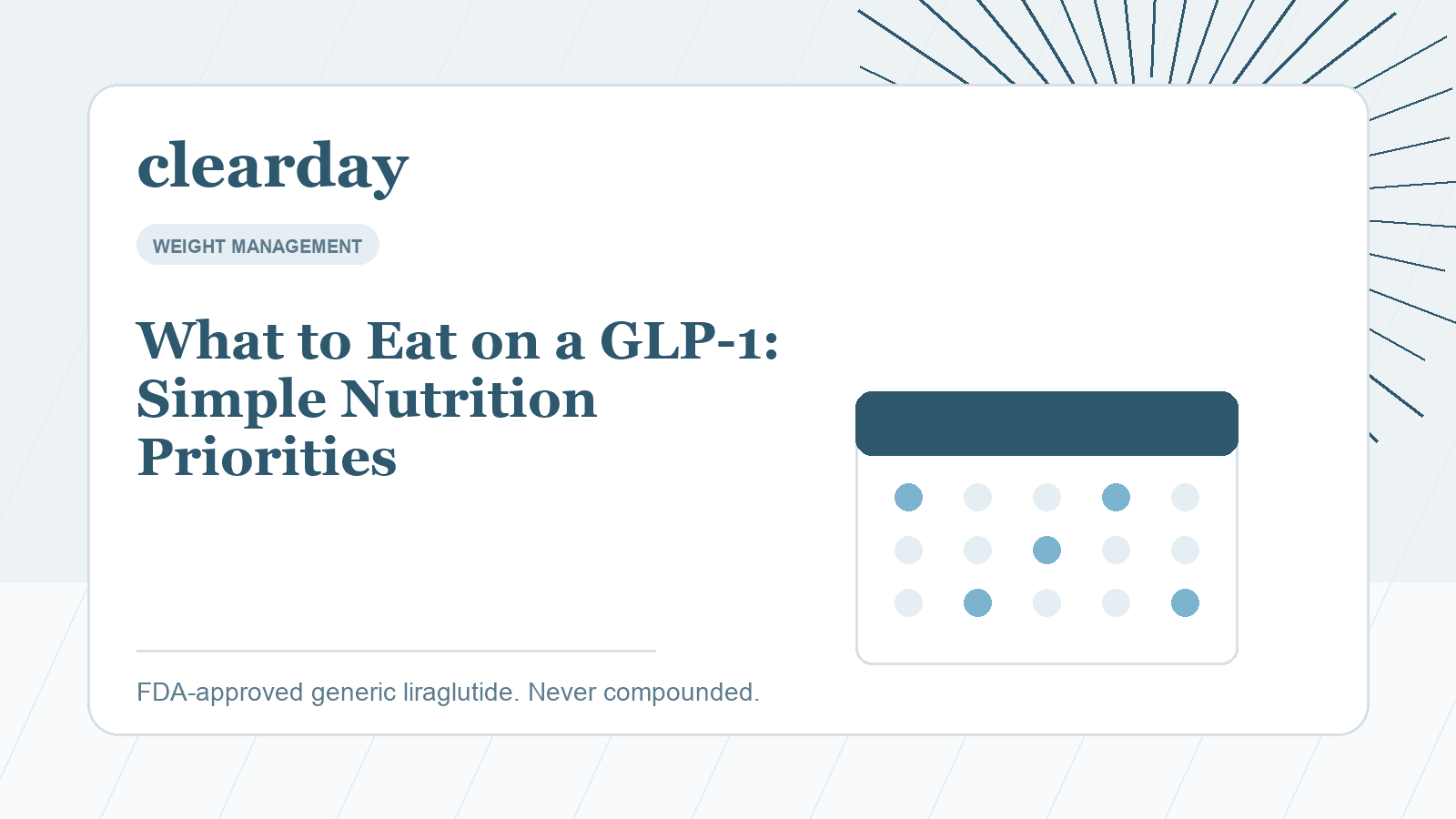 Balanced GLP-1-friendly meal with protein, vegetables, and water